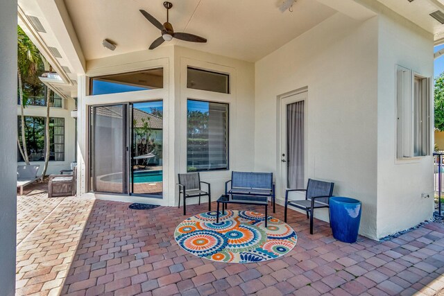 16106 Rosecroft Ter, Delray Beach, FL 33446 - view of patio / terrace with a ceiling fan