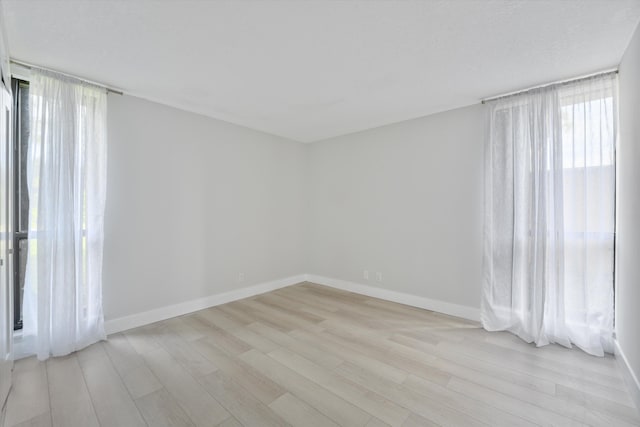 unfurnished room featuring light wood-type flooring and a wealth of natural light