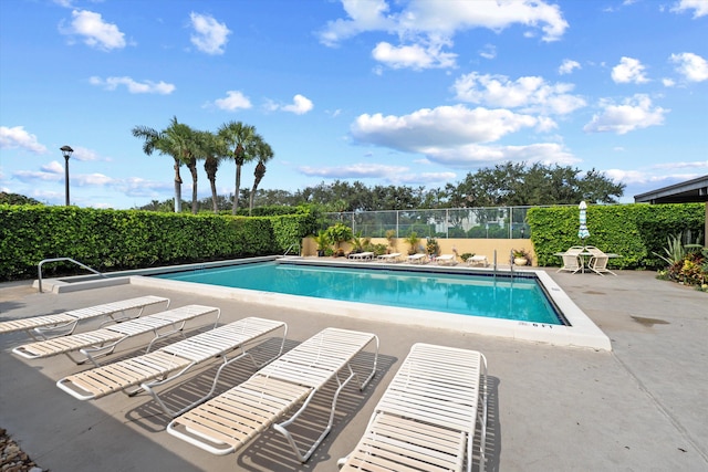 view of pool featuring a patio area