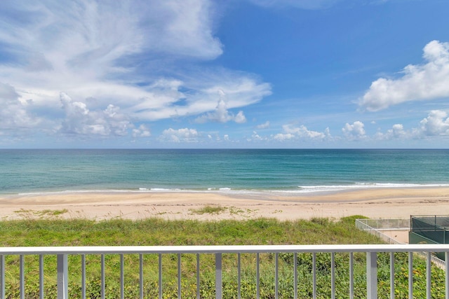 view of water feature featuring a beach view