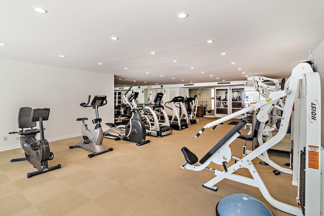 2275 S Ocean Boulevard 307 & 308, Palm Beach, FL 33480 - exercise room with recessed lighting