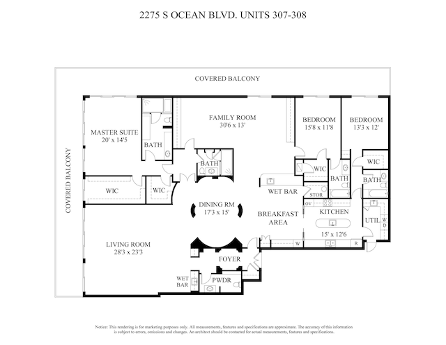 2275 S Ocean Boulevard 307 & 308, Palm Beach, FL 33480 - view of layout
