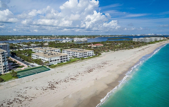 2275 S Ocean Boulevard 307 & 308, Palm Beach, FL 33480 - birds eye view of property featuring a view of the beach and a water view