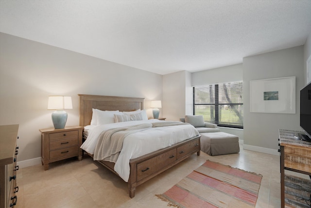 bedroom with a textured ceiling