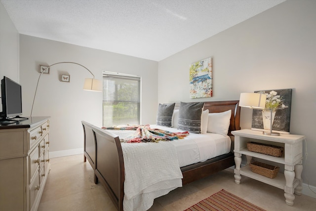 bedroom with a textured ceiling