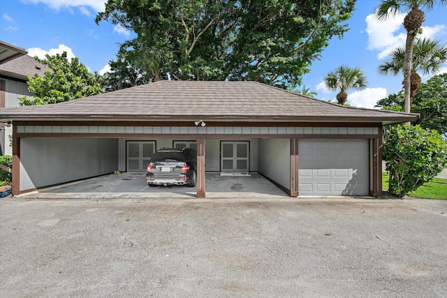 view of garage