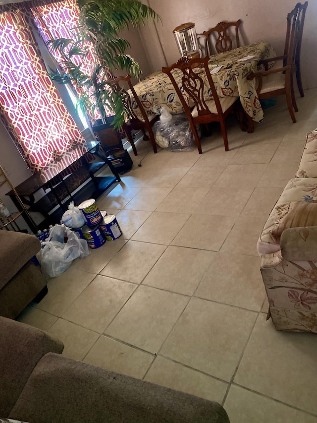 view of tiled living room