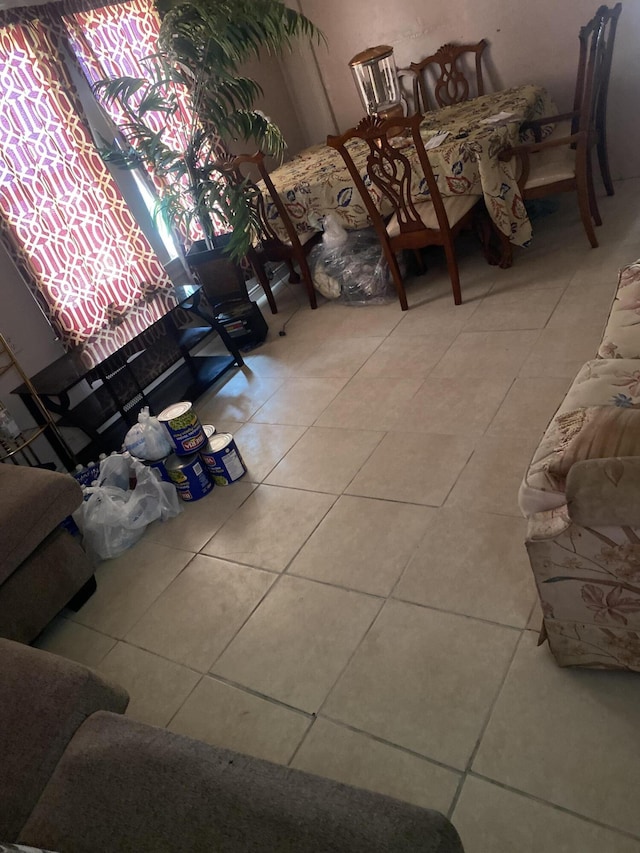 view of tiled living room