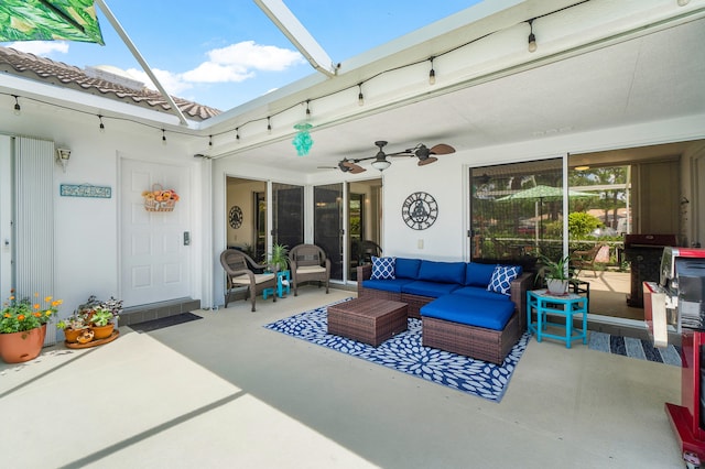 view of patio featuring outdoor lounge area