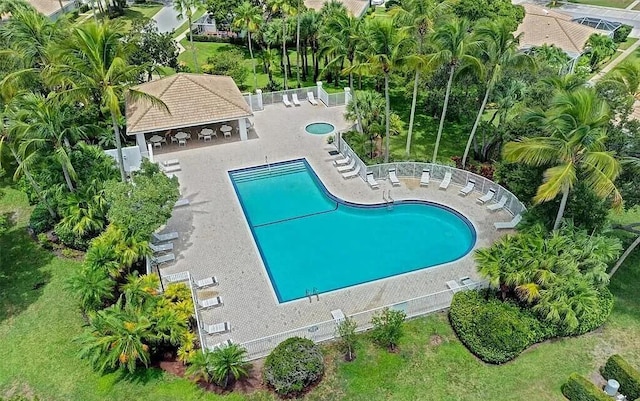 view of swimming pool featuring a patio