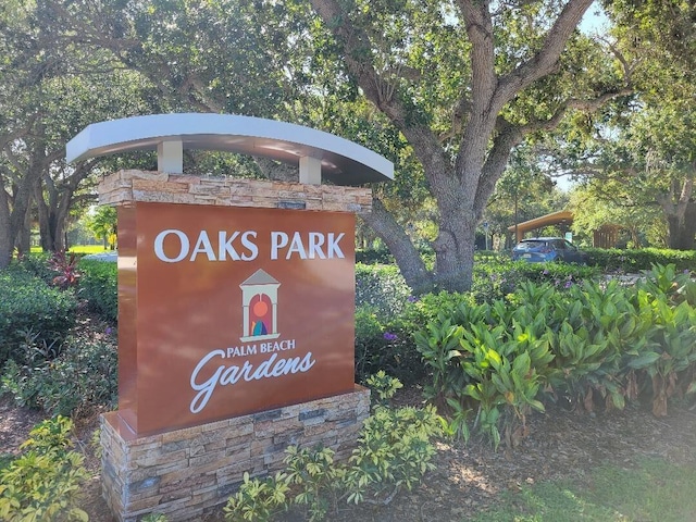 view of community sign