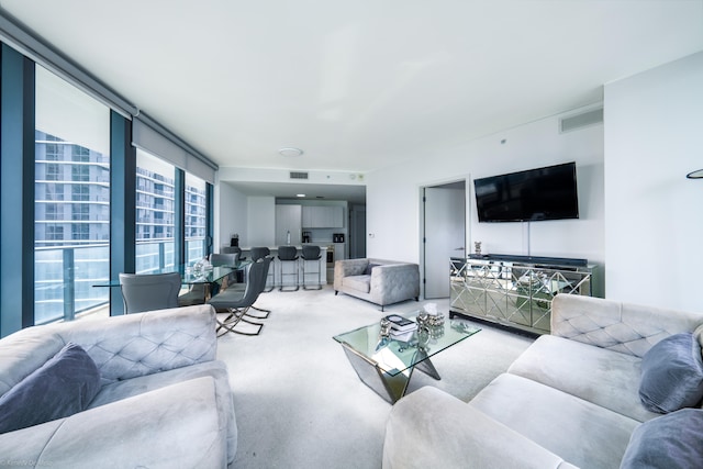 view of carpeted living room