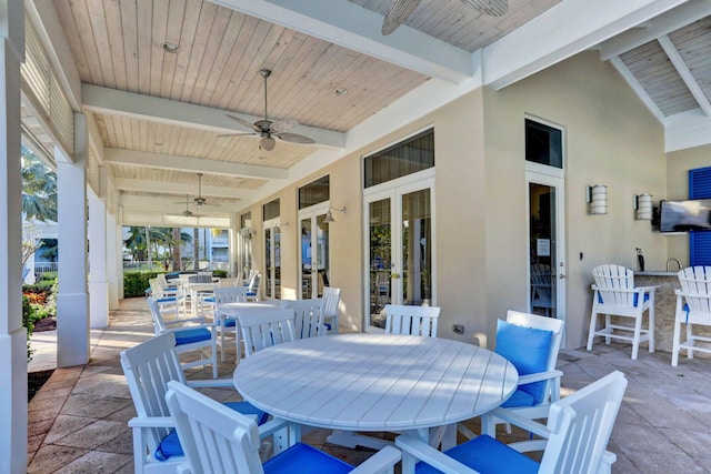 view of patio / terrace with ceiling fan