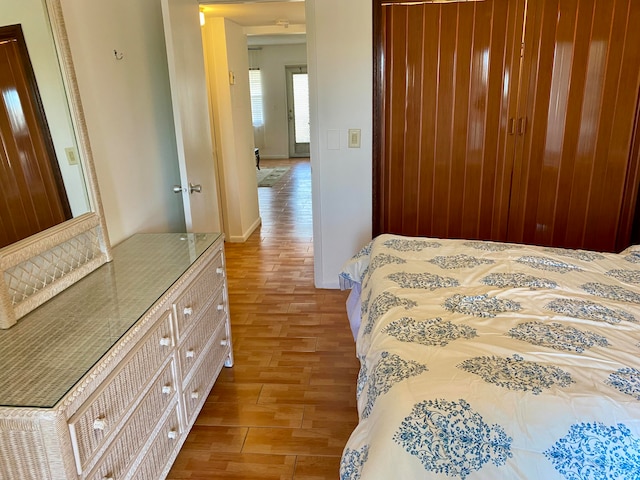 bedroom featuring hardwood / wood-style flooring