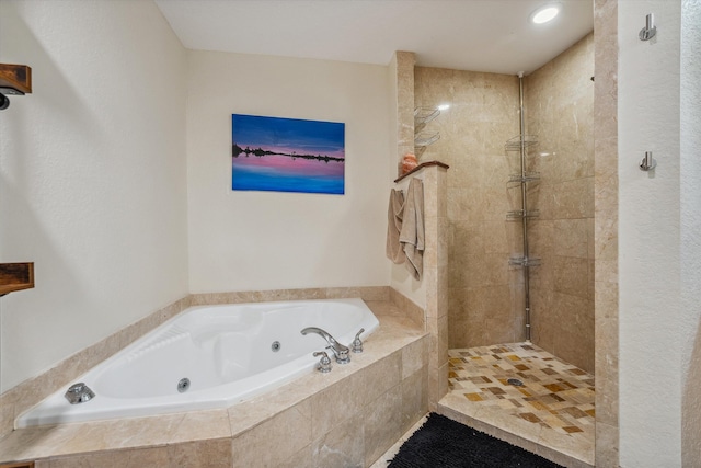 bathroom with independent shower and bath