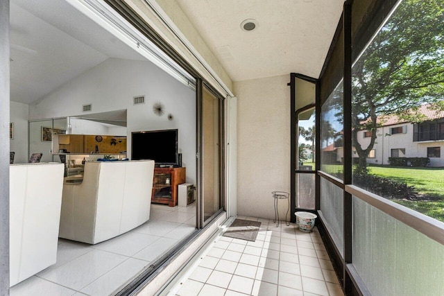 10 Via De Casas Sur Unit 104, Boynton Beach, FL 33426 - unfurnished sunroom with lofted ceiling