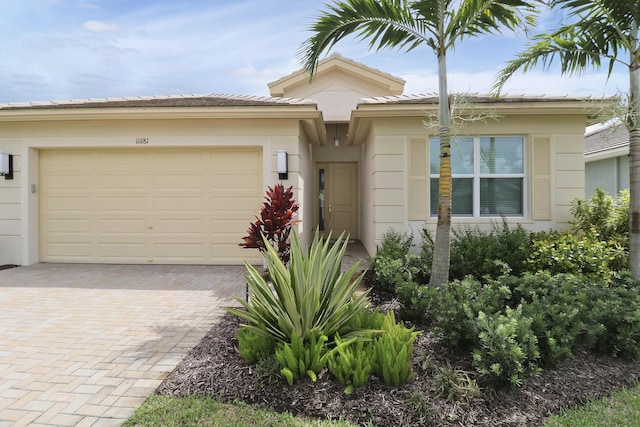 view of front of house with a garage