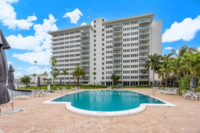 view of pool with a patio area