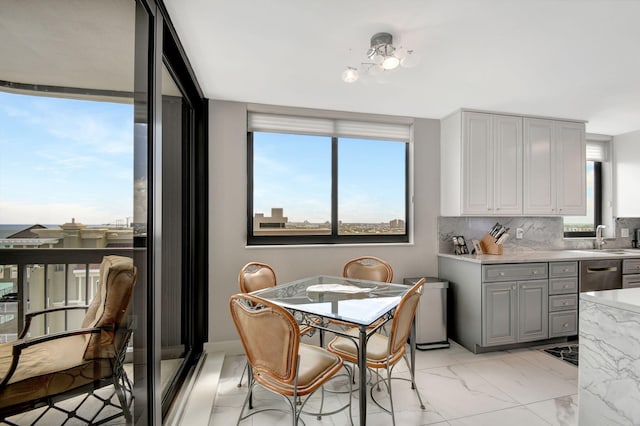 dining room with sink