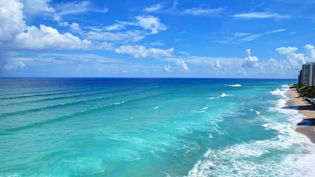 property view of water with a beach view