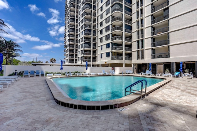 view of pool with a patio area