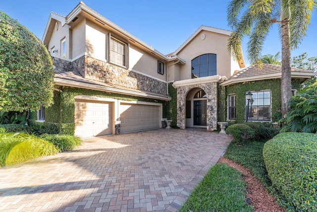 view of front of home featuring a garage