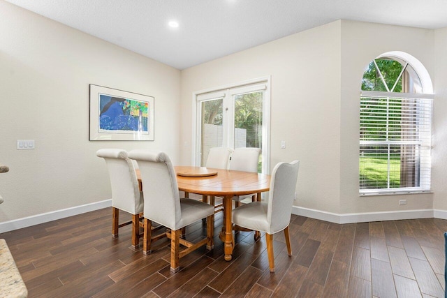 dining room featuring dark hardwood / wood-style flooring