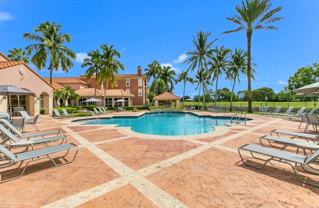 view of pool with a patio