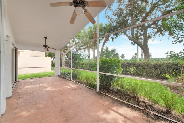 view of patio with ceiling fan