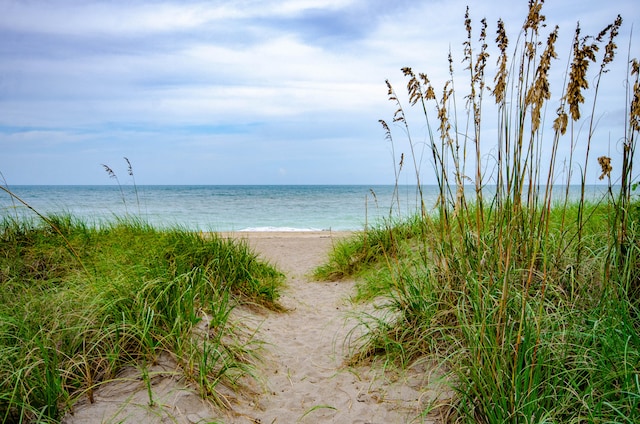 property view of water with a beach view