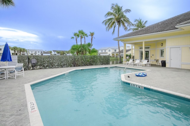 view of pool with a patio