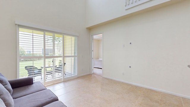 interior space with light tile patterned floors