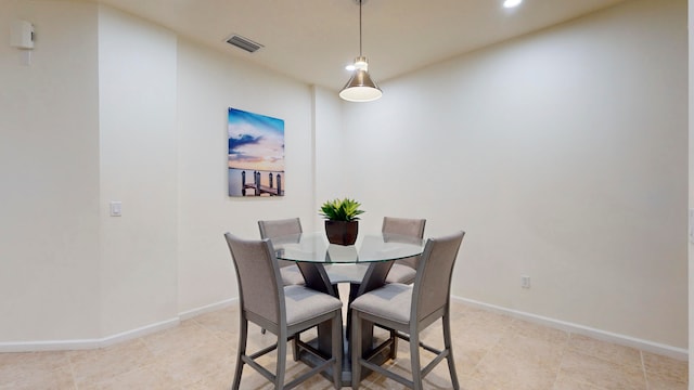 view of tiled dining area