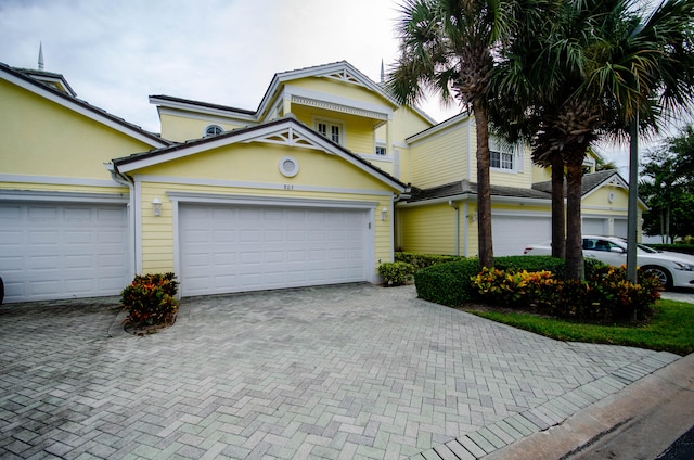 view of property featuring a garage