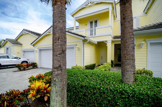 view of front of home with a garage