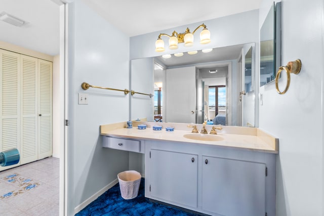 bathroom featuring vanity and tile patterned floors