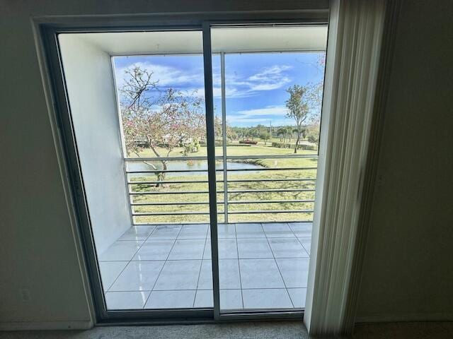 doorway with a water view