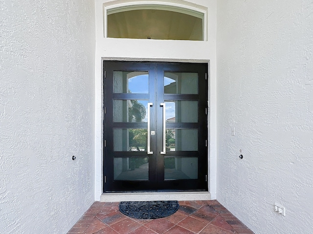 entrance to property with french doors