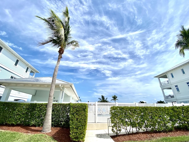 exterior space with a fenced front yard