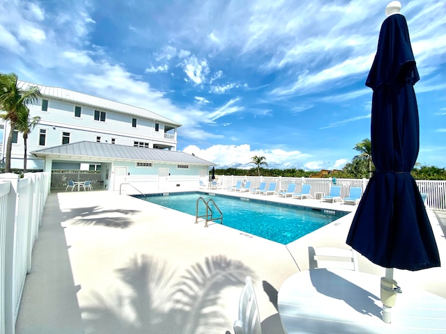 view of pool featuring a patio area