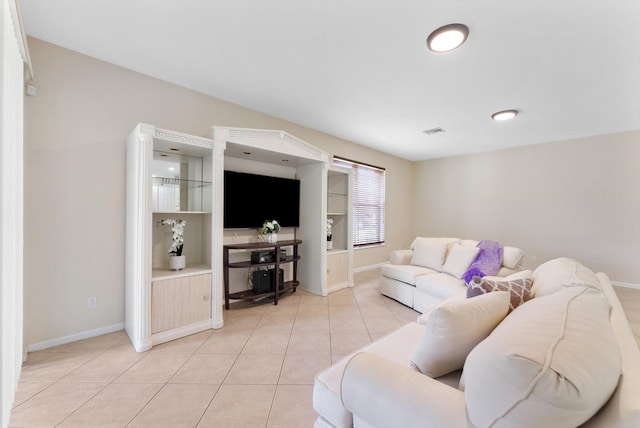 view of tiled living room