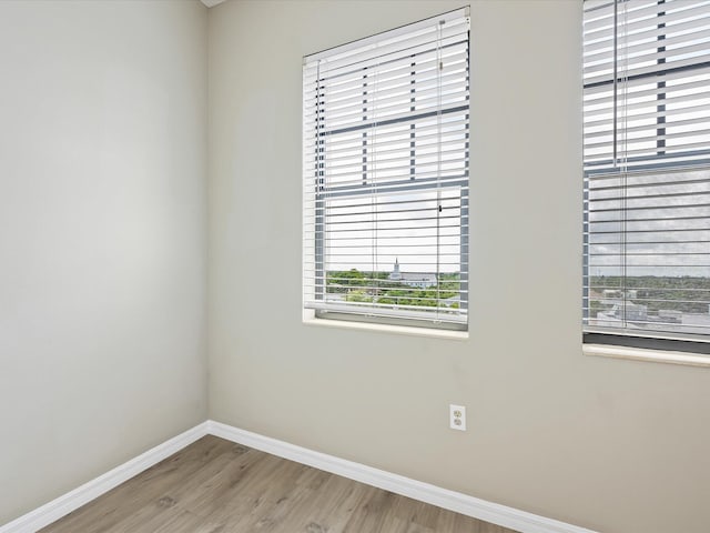 unfurnished room featuring light hardwood / wood-style floors and a healthy amount of sunlight