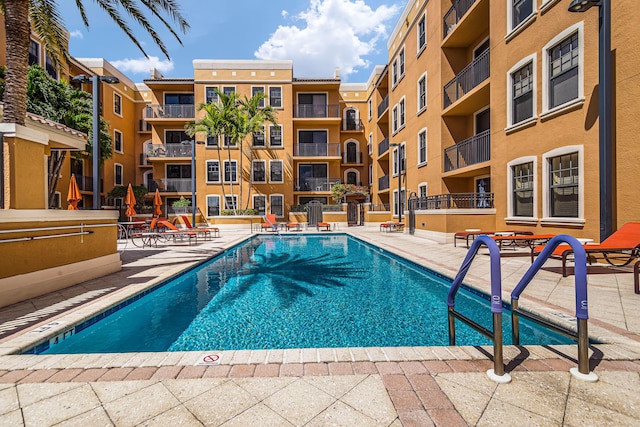 view of pool with a patio