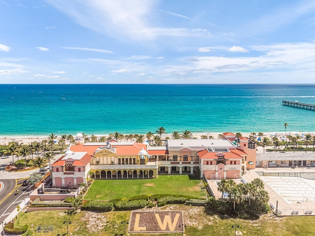 property view of water featuring a view of the beach