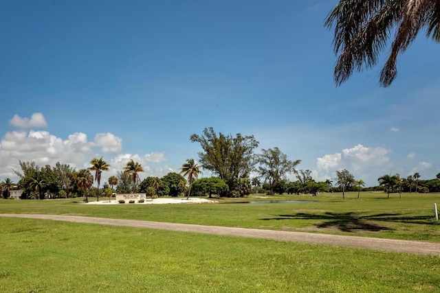 view of home's community featuring a lawn