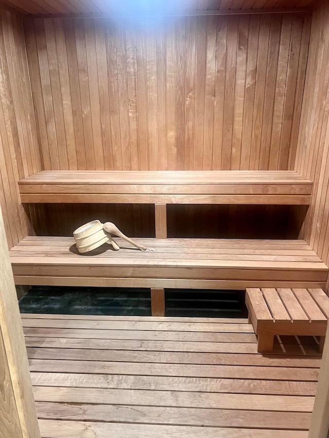 view of sauna