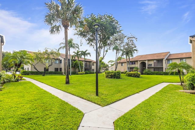 view of home's community featuring a lawn