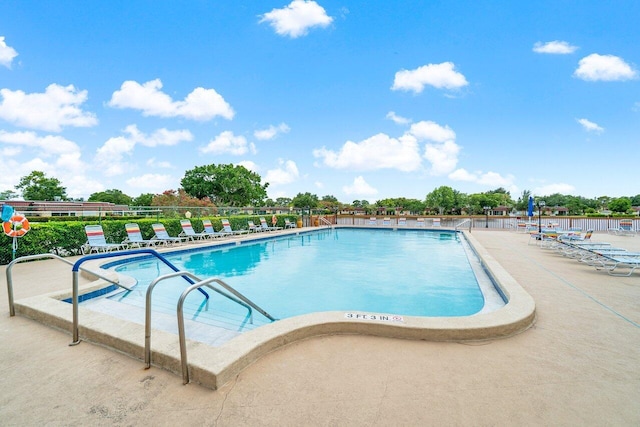 view of pool featuring a patio area