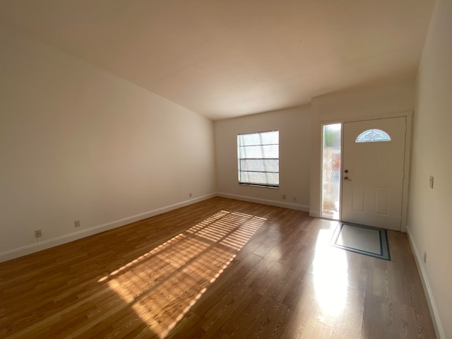 entryway with dark hardwood / wood-style floors