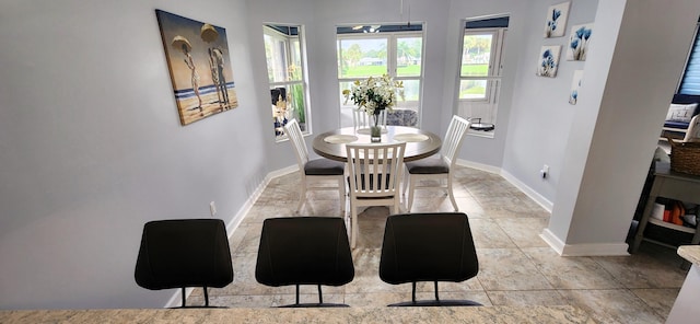 view of dining area